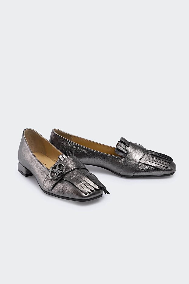 Çelik Deri Kadın Loafer - 2