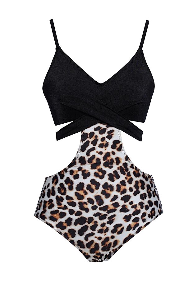 Desenli Çapraz Mayokini - 1