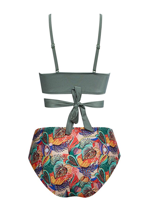 Desenli Çapraz Mayokini - 2