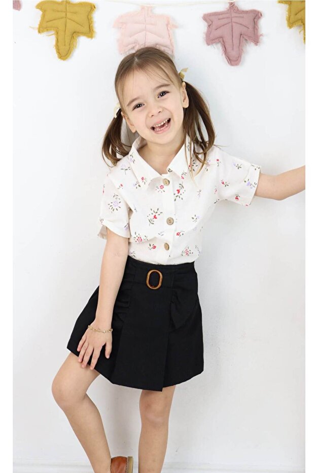 Girl with Skirt Pants.Shirt 2 Piece Set 2/6 Years Old