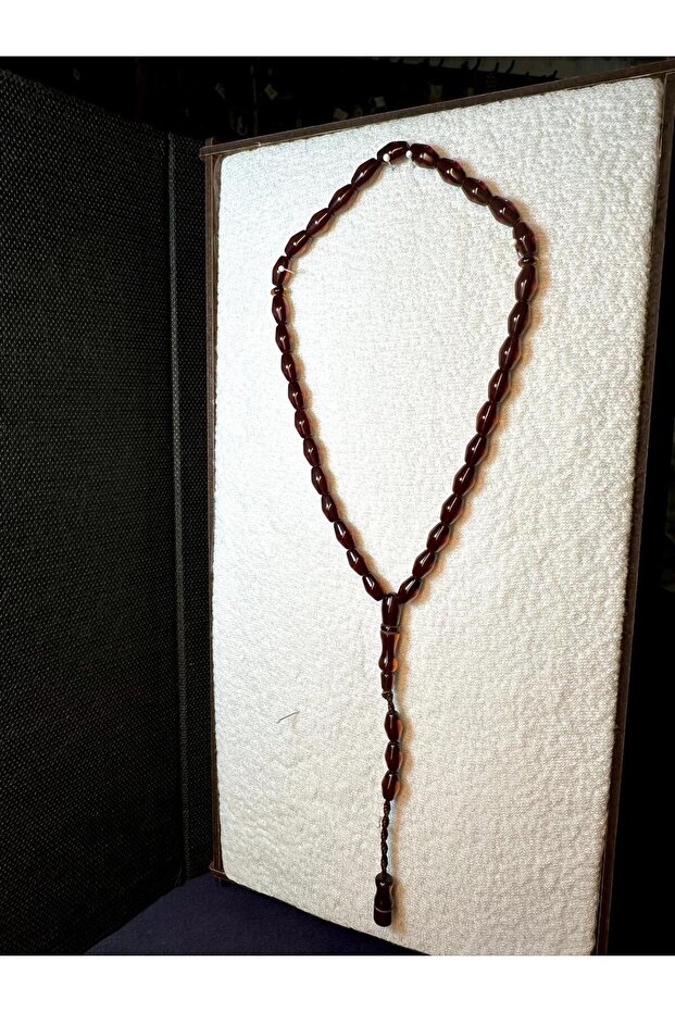 Barrel Cut Rosary Rod Amber Brown T-121
