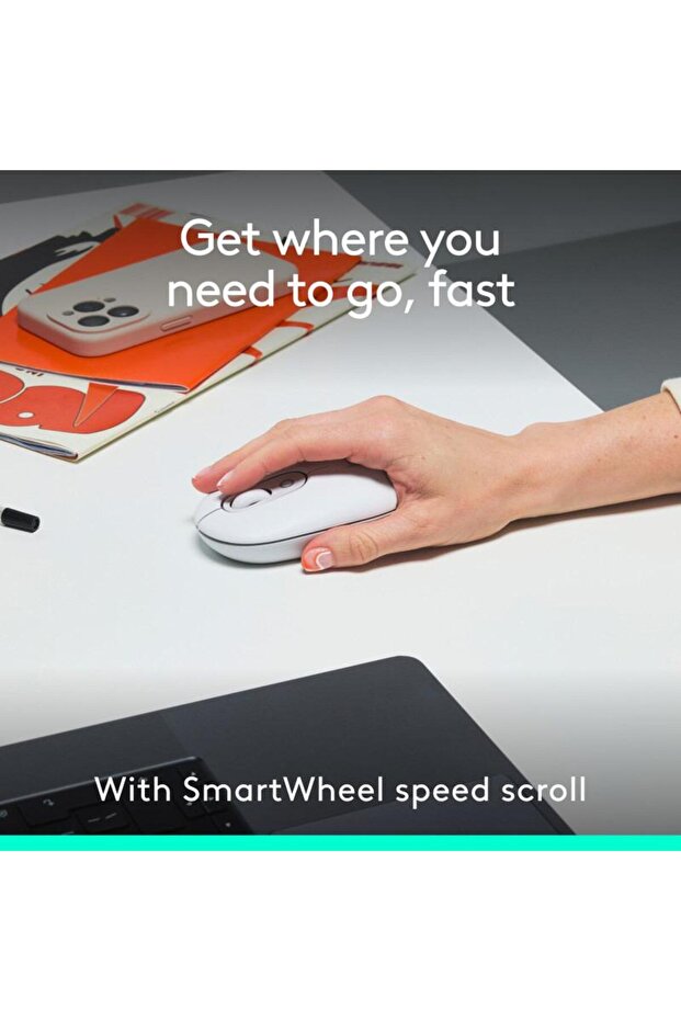 Kit tastatura si mouse Logitech Pop Icon Combo, Bluetooth, Layout US (Alb) - 4