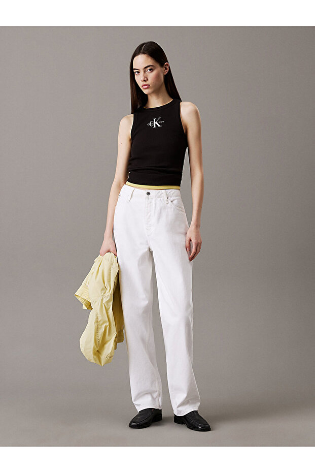 Kadın Monologo Rib Tank Top - 4