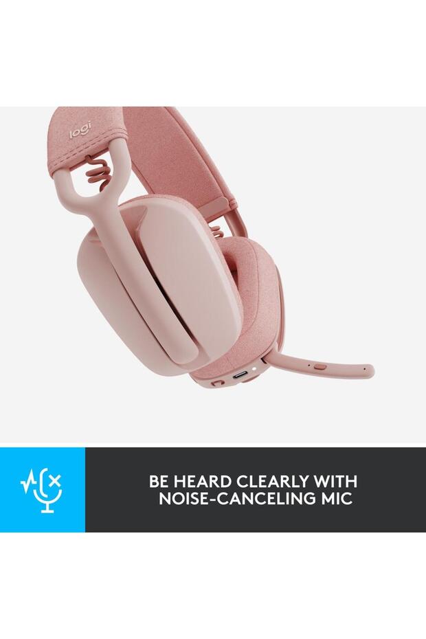 Casca Office/Call Center Logitech Zone Vibe 100, Microfon, Bluetooth 5.2, Noise-canceling (Roz) - 7