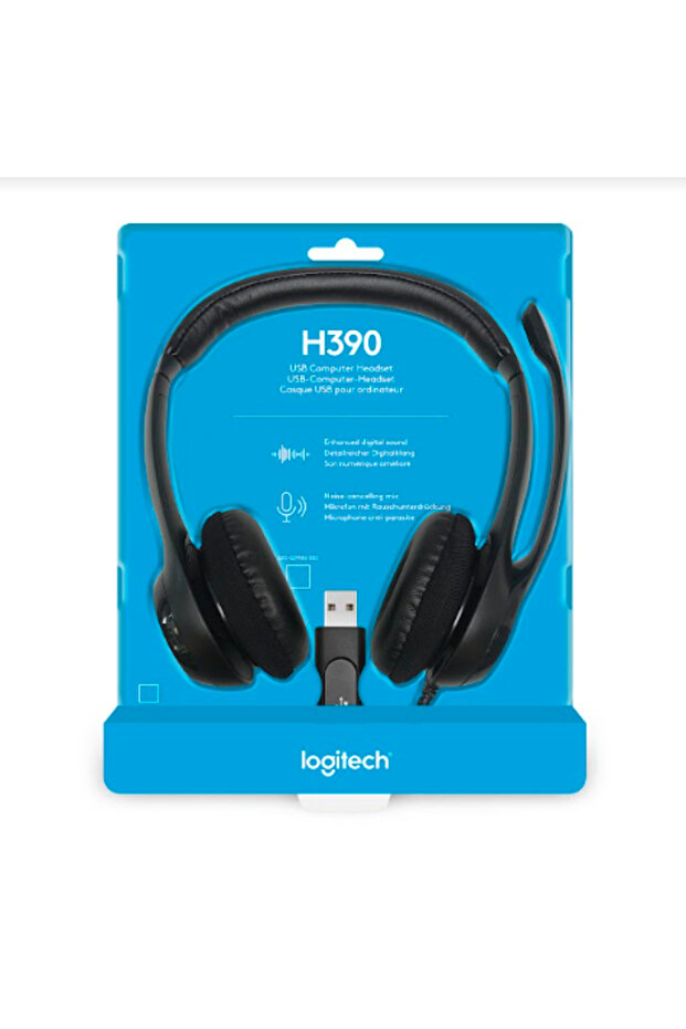 Logitech H390 Stereo Headset, USB, Microphone (Black) - 14