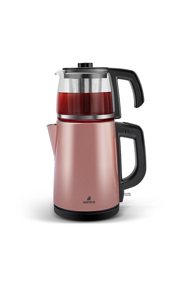 Tea Glass 2 In 1 Çelik Çay Makinesi Ve Kettle Rosegold - 6