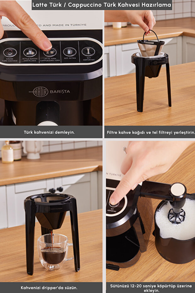 Hatır Barista Cappuccino ve Türk Kahve Makinesi Pearl White - 6