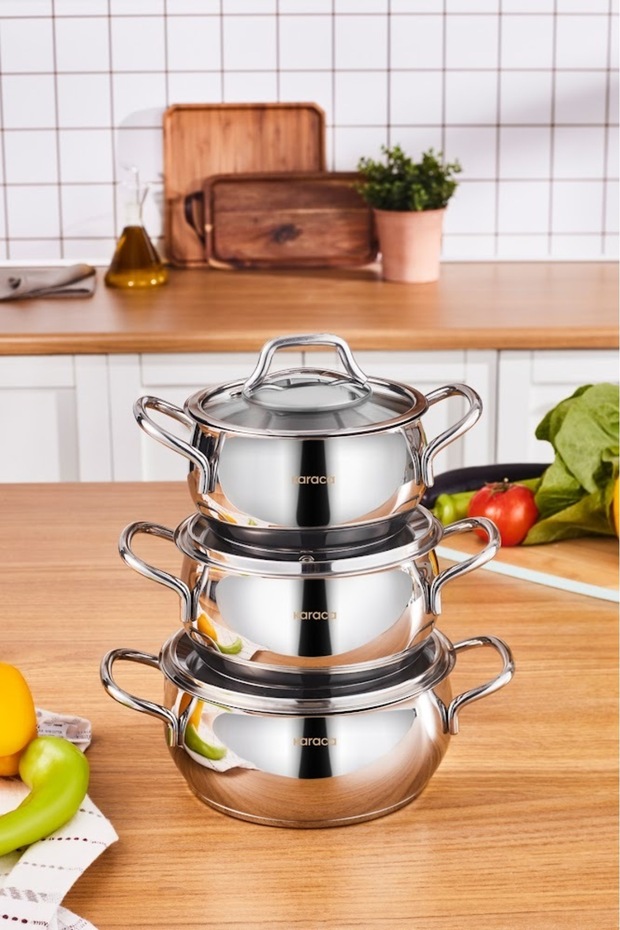 Emirgan İndüksiyon Tabanlı 6 Parça Çelik Midi Set - 1