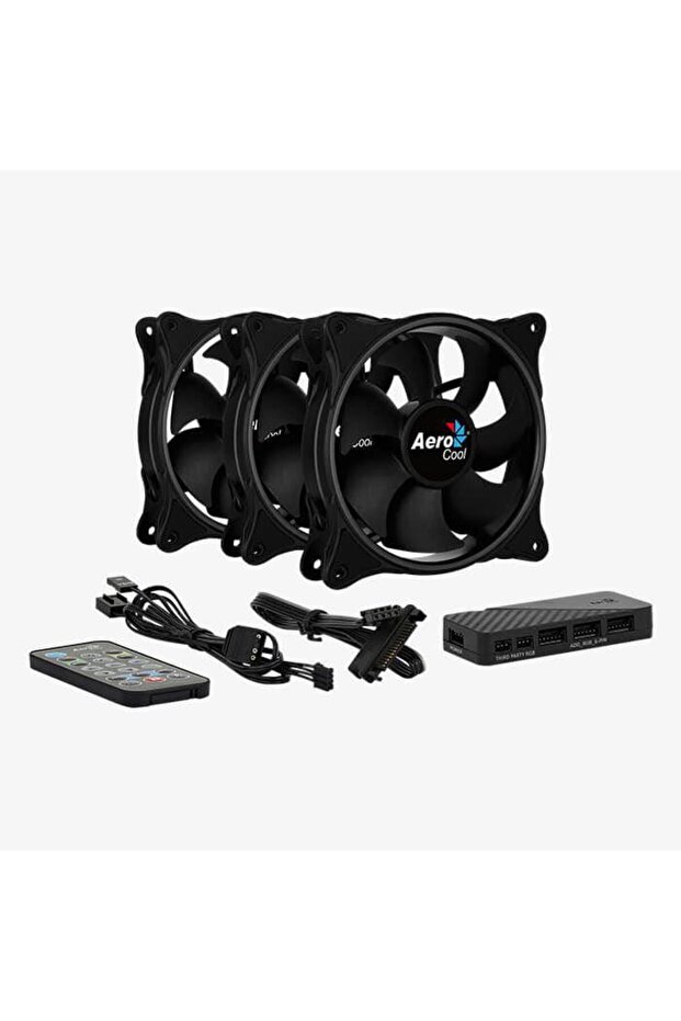 Set 3 ventilatoare Aerocool Eclipse Pro 120mm, iluminare aRGB - 2