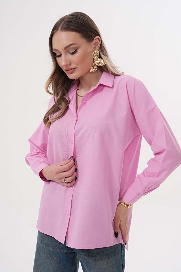 Oversize Basic Gömlek - 5