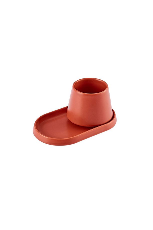 Equal 2 Kişilik Kiremit Lokumluklu Kahve Fincan Takımı 80 ml - 7