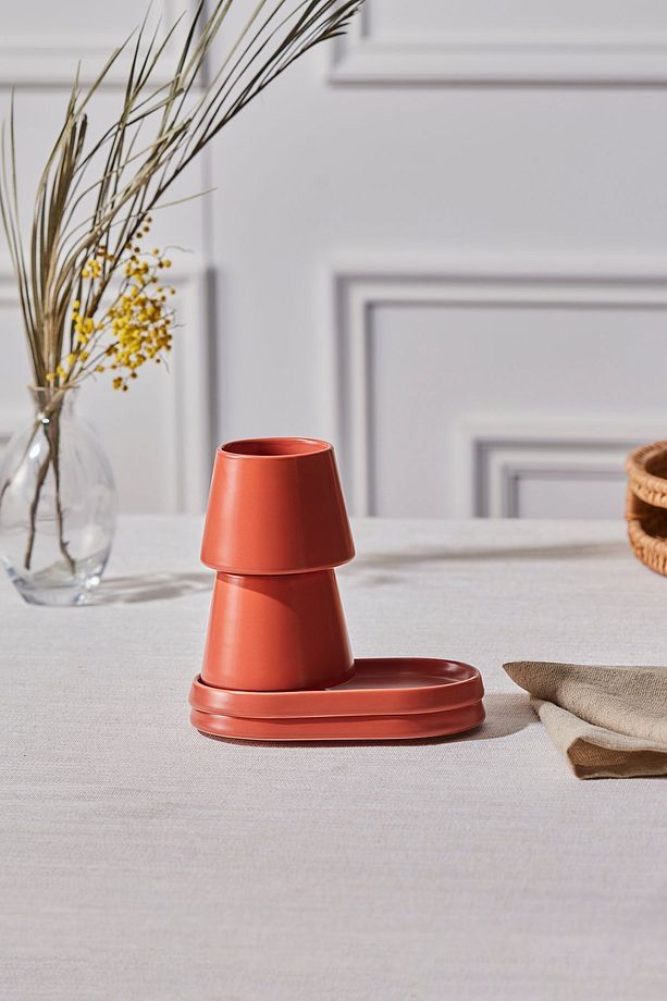 Equal 2 Kişilik Kiremit Lokumluklu Kahve Fincan Takımı 80 ml - 5