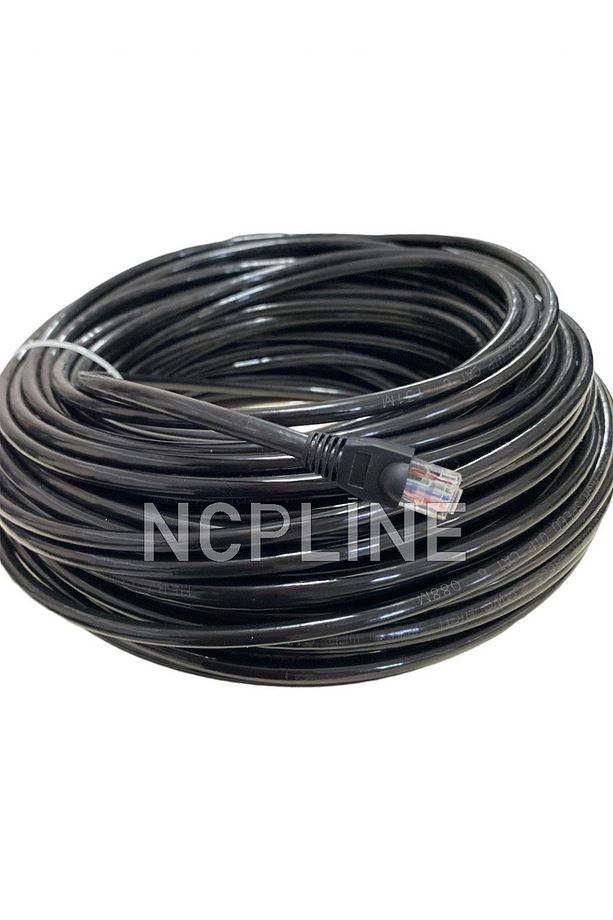 40 Metre 40 Mt Hazır Cat 6 Kablo Kalın Bakır Kablo Ağ Modem Pc Dış Ortam Siyah - 4