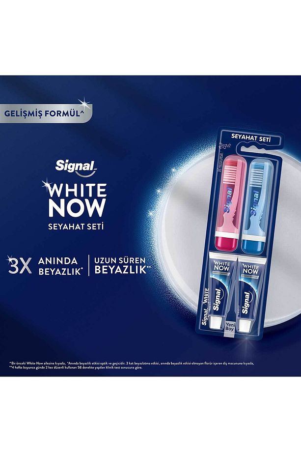 White Now Diş Macunu 14 ml + Diş Fırçası Seyahat Seti 2li - 4