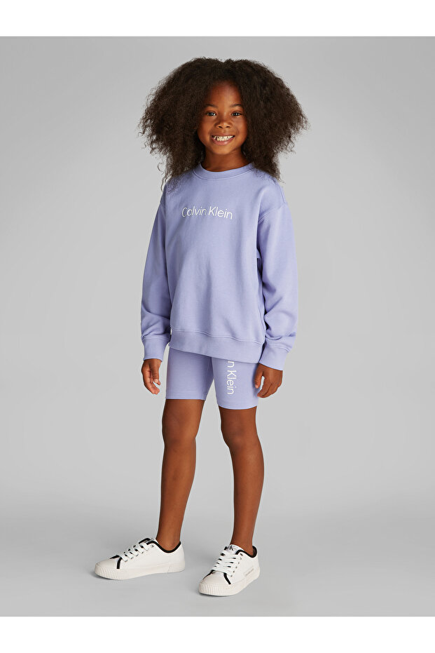 Calvin Klein Kids Persian Violet Relaxed Sweatshirt And Short Set - 1
