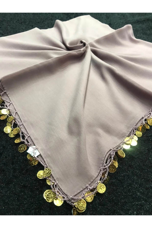 Handmade Coin Sequin Writing, Cheesecloth Yemeni, Scarf, 4 Edges Embroidered