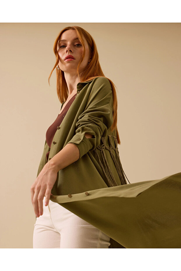 Düğmeli Uzun Kol Tunik - 4