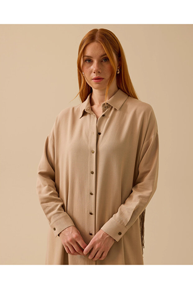 Düğmeli Uzun Kol Tunik - 3