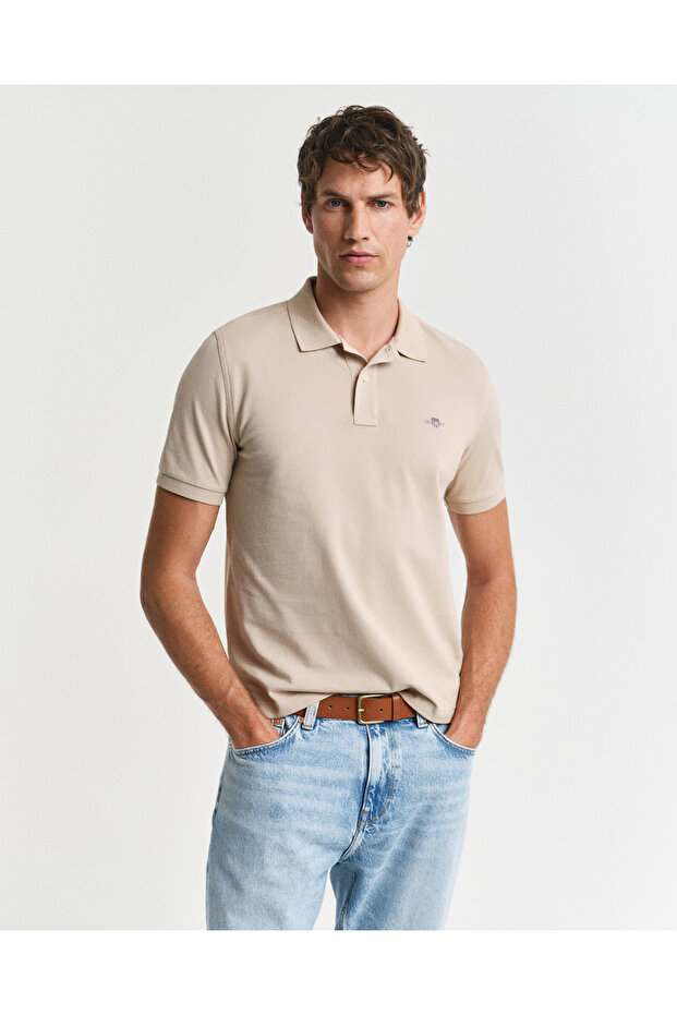 Erkek Bej Regular Fit Polo - 1