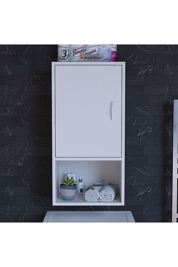 Şile Asma Dolap 50 x 88,4 x 32,5 cm Makine Üstü Dolap Çamaşır Makinesi Üstü Dolabı - 3