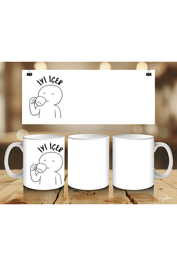 كوب مج مطبوع عليه شعار اشرب جيداً - 1