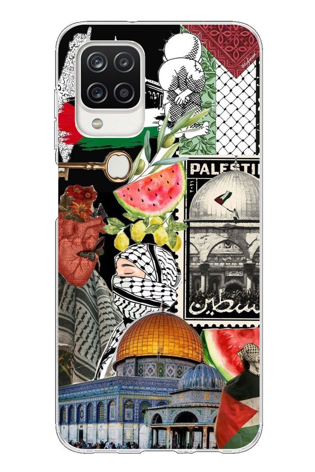 Samsung Galaxy A12 / M12 Compatible Palestine Freedom Collage Clear Silicone Case