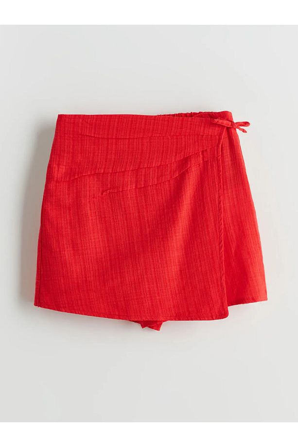 LCW Kids Kirmizi Halter Yaka Kız Çocuk Bluz ve Şort Etek - 3