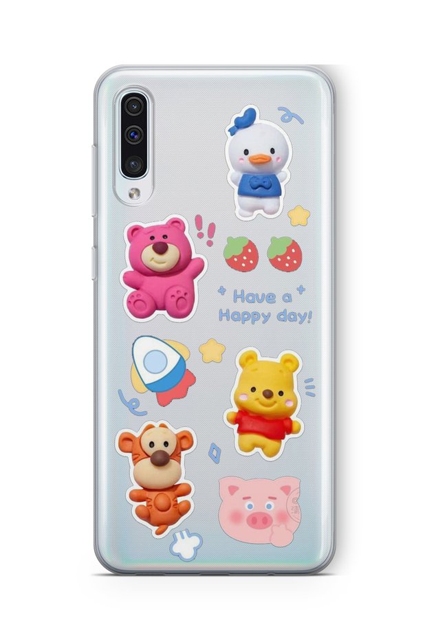 Happy Day Design Printed Transparent Case Compatible with Samsung Galaxy A50 / A30S