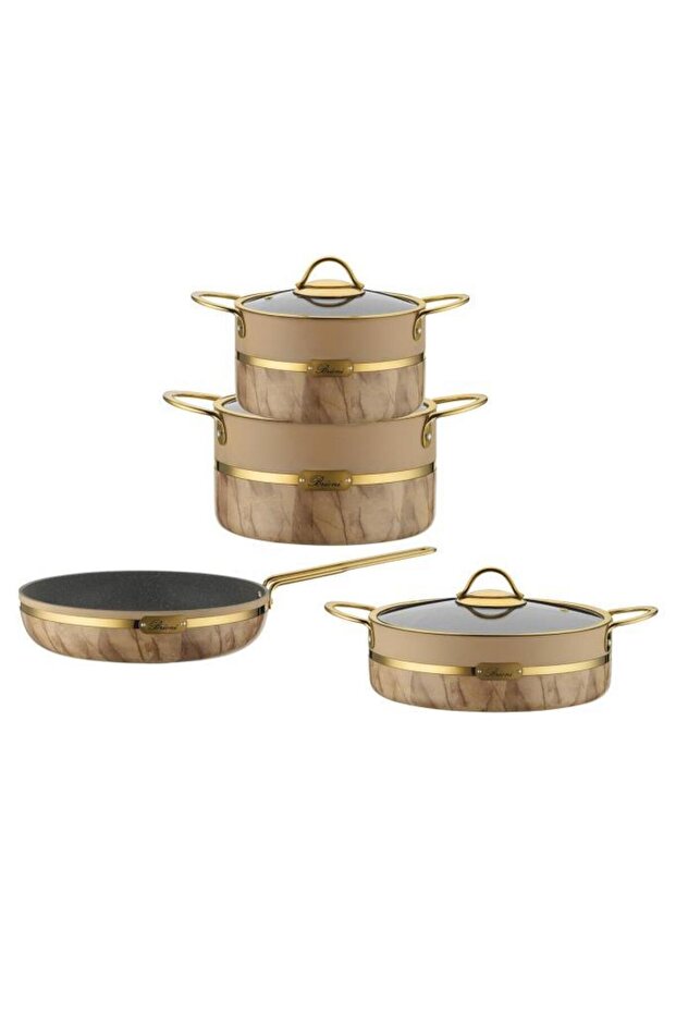 Selection Plus Granit Tencere Seti 7 Parça Krem - 1