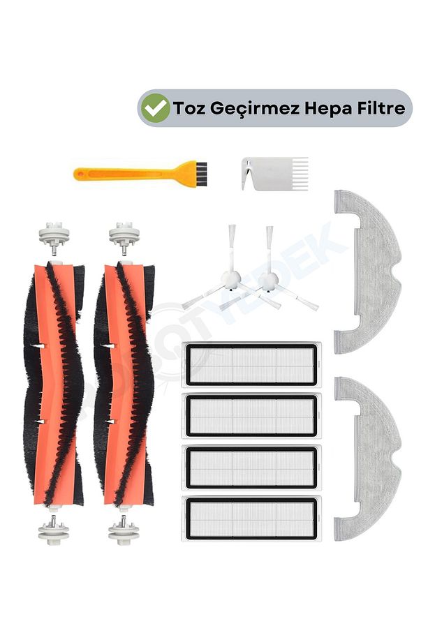 Dreame Bot D10 Plus Uyumlu Yedek Fırça Filtre Mop Seti-12 Parça - 1