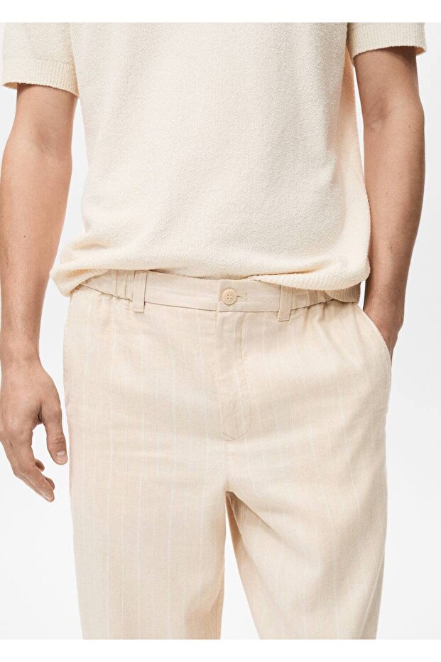 Leinenhose mit feinen Streifen - 6