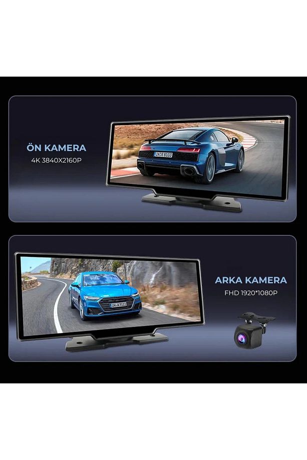10.26" TAŞINABİLİR APPLE CARPLAY VE ANDROİD ÜÇ KAMERALI TÜRKÇE MENÜ ÇAKMAKLIKLI ARAÇ MULTİMEDYA - 3