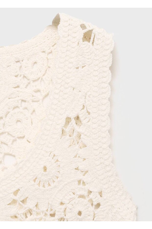 Kroşe çiçekli bluz - 5