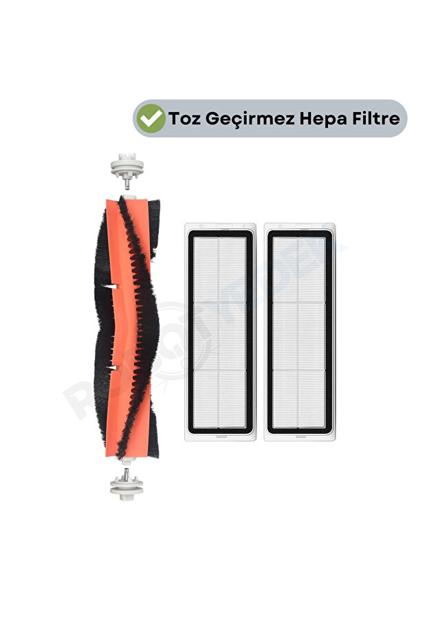 Dreame Bot D10 Plus Uyumlu Yedek Ana Fırça ve Hepa Filtre-3 Parça - 1