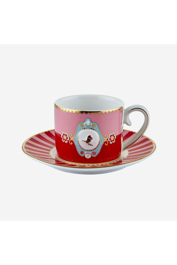 Love Birds Red Porcelain Coffee Cup 90 ml
