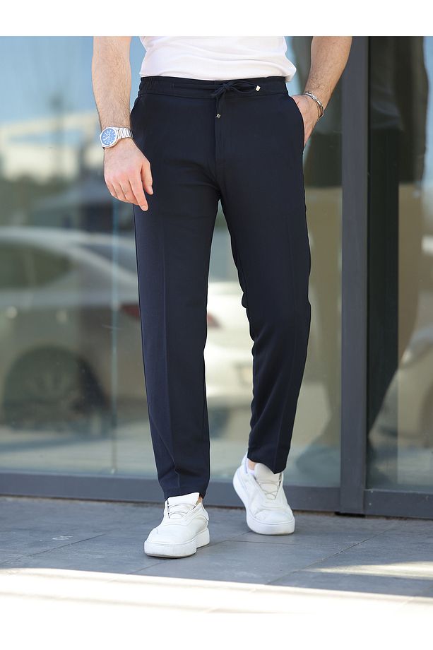 Rahat Şık Kolay Ütülenebilir Slim Fit Kumaş Jogger Pantolon - 2