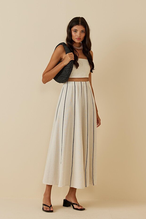 Biyeli Keten Etek Bej - 2