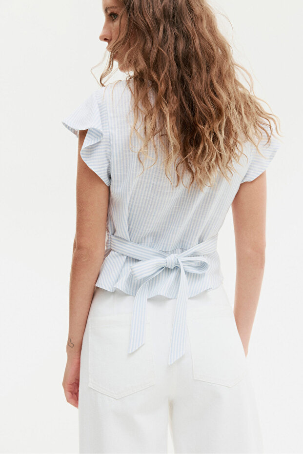 Keten Karışımlı Bluz - 5