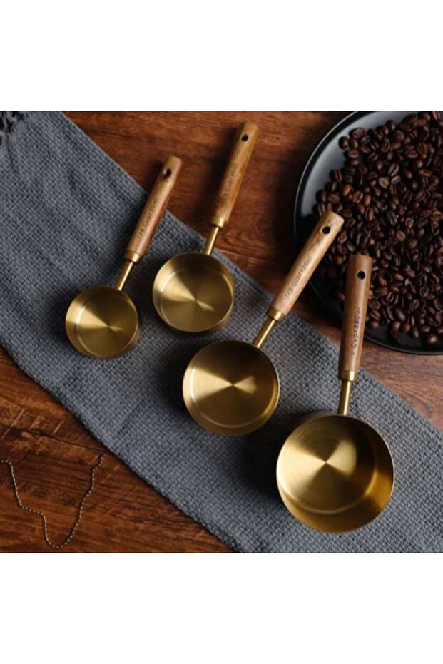 Rustic 4-Piece Measuring Spoon Set – 15 Ml, 60 Ml, 80 Ml, 125 ml Metal Kitchen Measuring Spoons