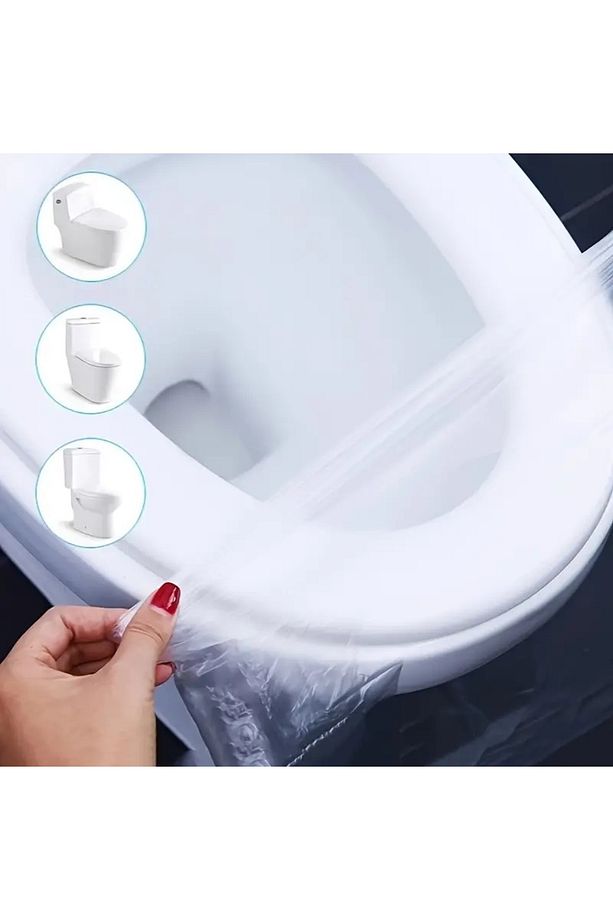 50 Adet Kullan At Klozet Poşeti Klozet Örtüsü Klozet Kapak Örtüsü Dispenseri Klozet Kapak Kağıdı - 4