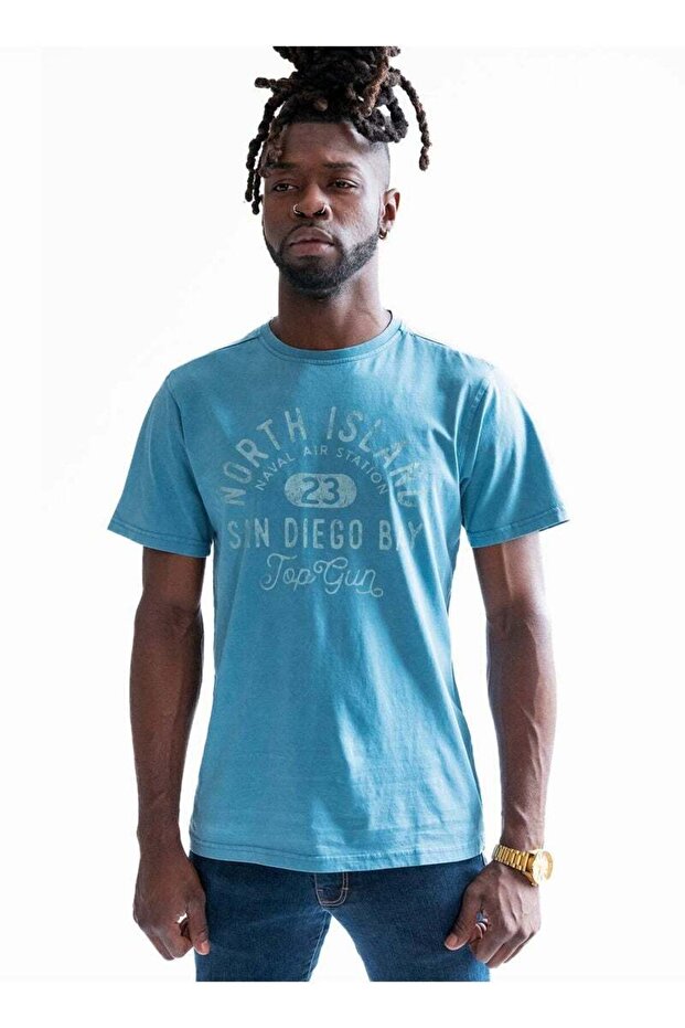 North Island Tee for Men Naval Aviation Style Soft Cotton Short Sleeve Graphic T-Shirt