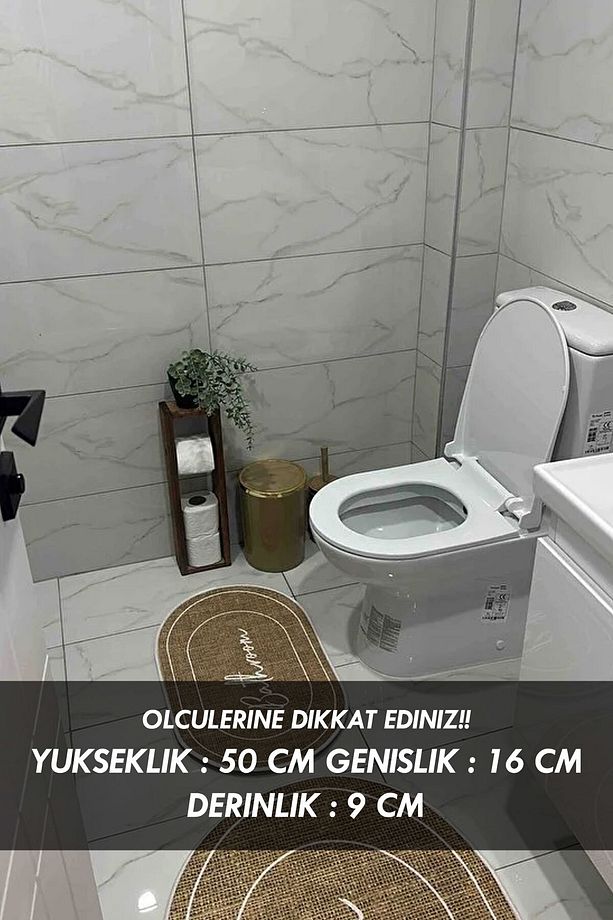 Dekoratif Ahşap Tuvalet Kağıtlığı Standı, Dekoratif Banyo Wc Ahşap Kağıtlık, Tuvalet Kağıdı Standı - 2