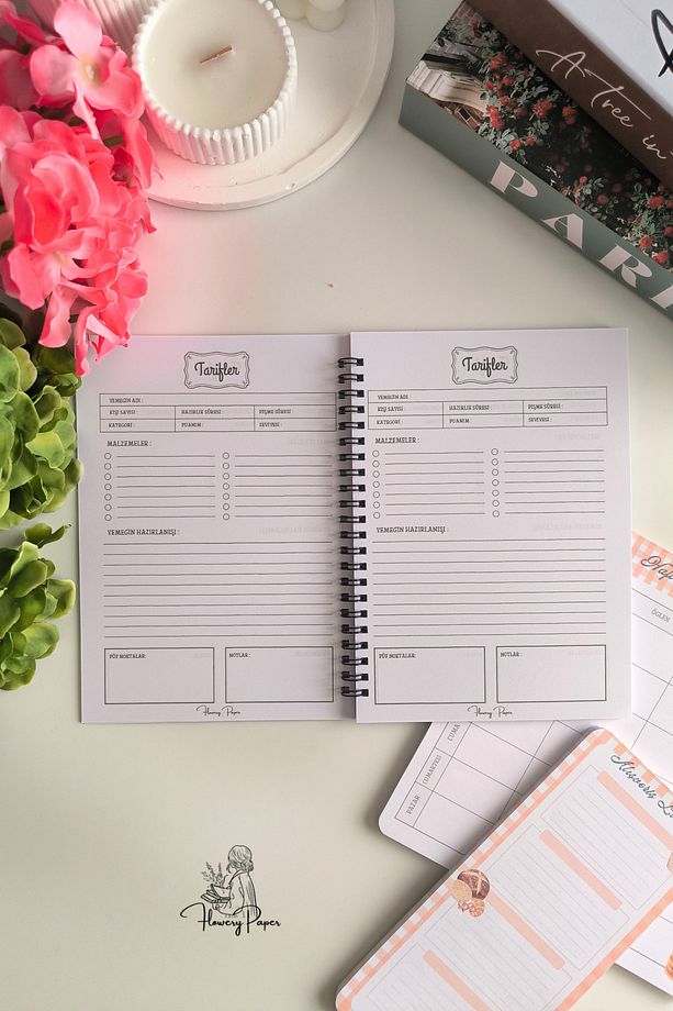Tarif defteri Klasik kapak , 50 yaprak/100 sayfa, Konsept defter, Notepad - 3