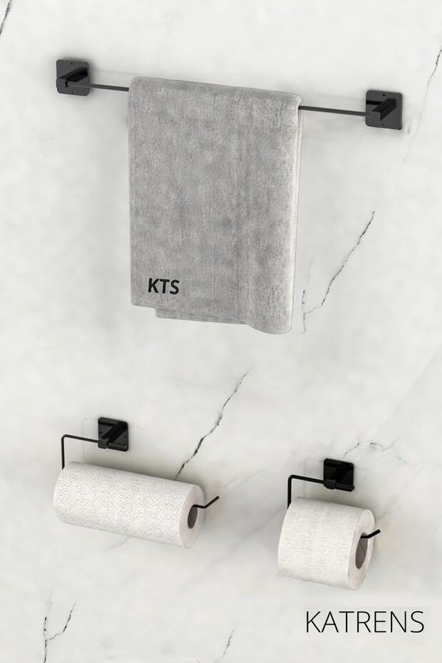 Yapışkanlı Tasarım Uzun Havluluk Rulo Havluluk Peçetelik Wc Kağıt Tutucu 3,Lü set - 5
