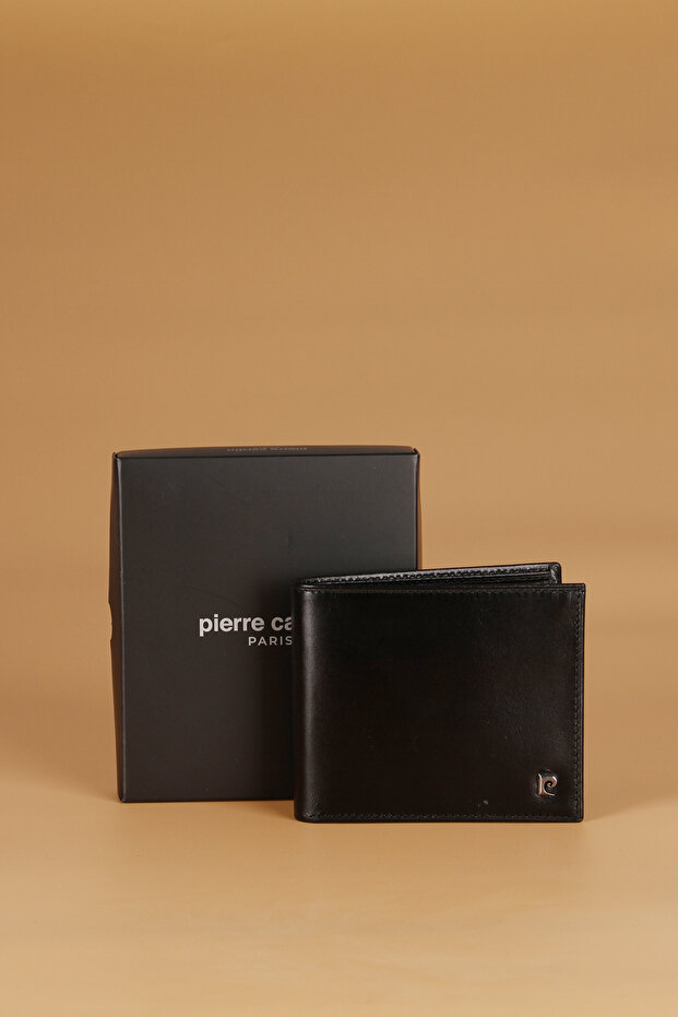 2062 Men's Wallet - Genuine Leather, Card Holder Analine and Black Color
