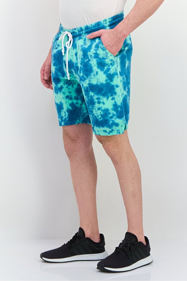 Men Tie Dye Basic Shorts, Multicolor - 2