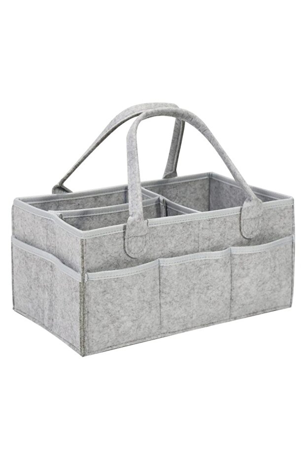 Grey Baby Stroller Accessories Organizer Mommy Tote Bag Foldable Storage Baby Diaper Hanging Bags Th