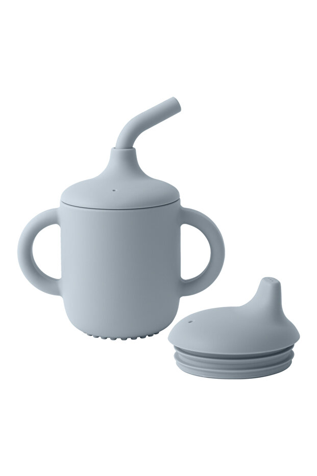 A13 1PCS Two Lids Baby Silicone Straw Cup BPA Free Portable Storage Snack Container Feeding Cup Kids