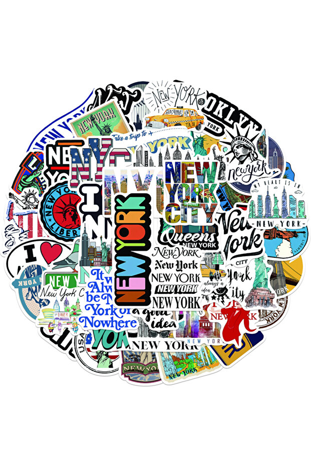 50PCS 50Pcs New York City Stickers For Journal Notebook Calender Laptop Guitar Card For Kids Gift Tr