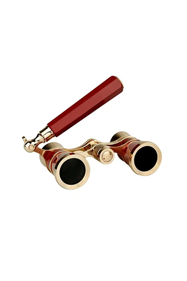 Handle Red Opera Glasses Binoculars Metal Body With Chain/handle Theater Telescope Women Girls Optic